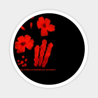 Poppy Fields: Symbols of Remembrance and Respect. Magnet